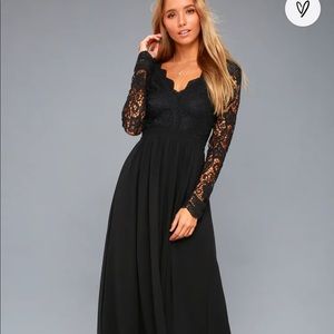 Lulu’s lovely black maxi dress XS